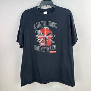 Craftsman Tool Livin' To Work Tshirt Mens‎ L Black Red Workin to Live
